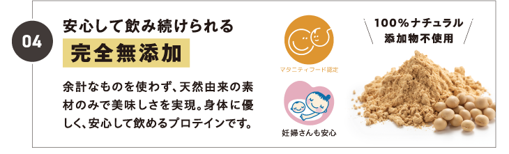 04 安心して飲み続けられる　完全無添加